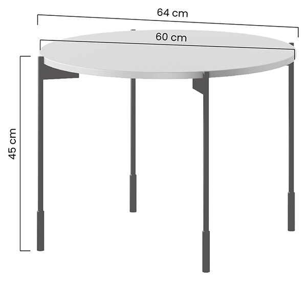 Măsuță cafea rotundă Sonatia cu soclu metalică 60 cm - cașmir