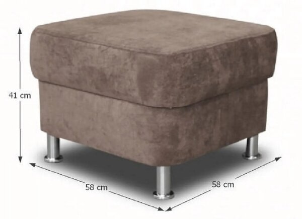 Taburet SANTIAGO, stofa catifelata maro - Matrix 5, 58x58x41 cm