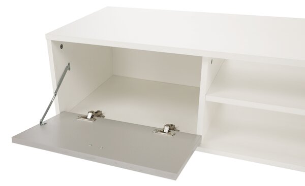 Mobilier living GENTA, PAL melaminat, alb/gri, 4 piese, 210x42x180 cm