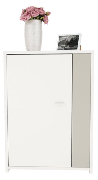 Mobilier living GENTA, PAL melaminat, alb/gri, 4 piese, 210x42x180 cm