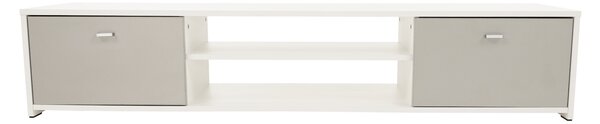 Mobilier living GENTA, PAL melaminat, alb/gri, 4 piese, 210x42x180 cm