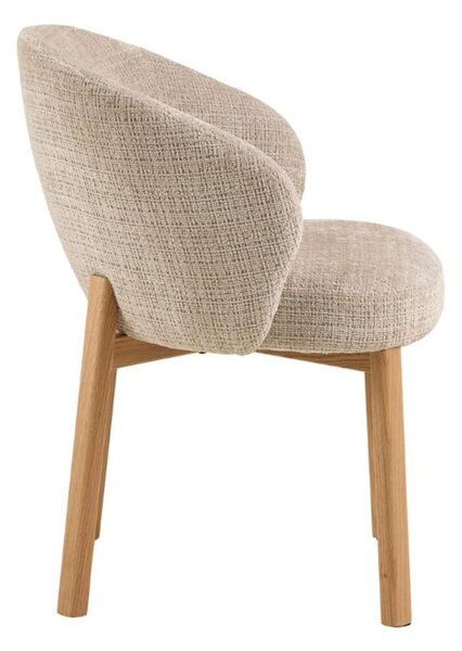 Scaun de dining Darlene bej, picioare stejar natural