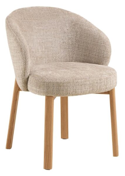 Scaun de dining Darlene bej, picioare stejar natural