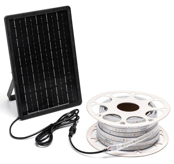 Bandă LED solară dimabilă Aigostar LED/10W/3,2V 10 m 6500K IP65 + telecomandă