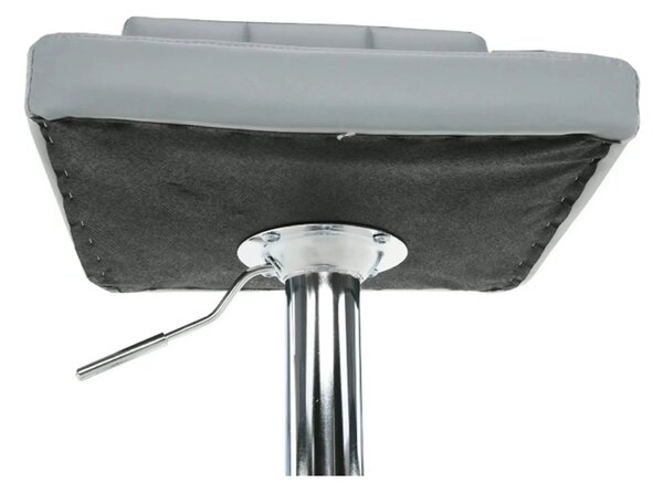 Scaun bar KANDY NEW, gri/crom, piele ecologica/metal, 40x41x87/107 cm