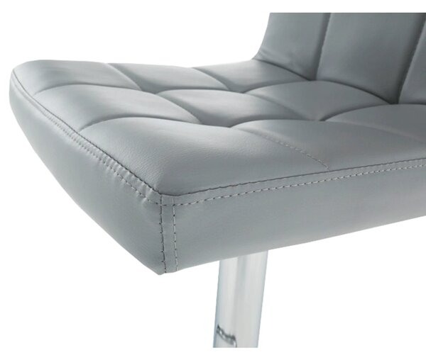 Scaun bar KANDY NEW, gri/crom, piele ecologica/metal, 40x41x87/107 cm