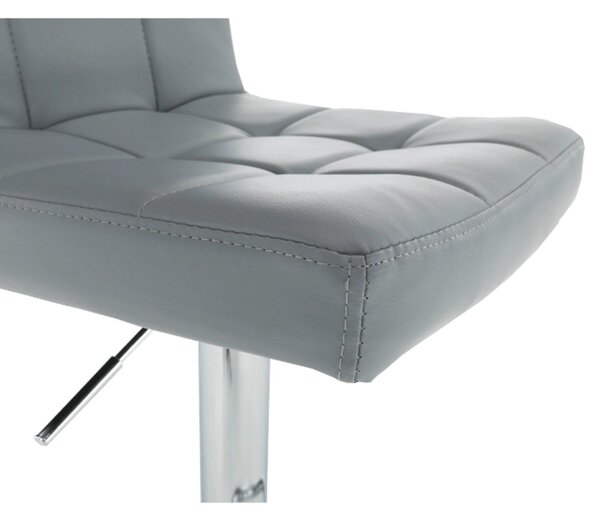 Scaun bar KANDY NEW, gri/crom, piele ecologica/metal, 40x41x87/107 cm