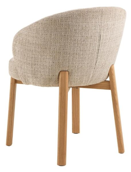 Scaun de dining Darlene bej, picioare stejar natural