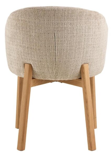 Scaun de dining Darlene bej, picioare stejar natural