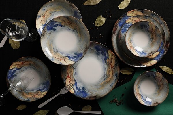 Set vesela de masa (24 bucati) GBSATN24Y4101615 Alb 25x25x2 cm