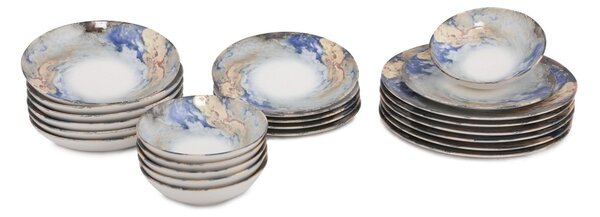 Set vesela de masa (24 bucati) GBSATN24Y4101615 Alb 25x25x2 cm