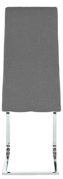 Scaun AMINA, gri inchis/crom, textil/metal, 44x46x110 cm
