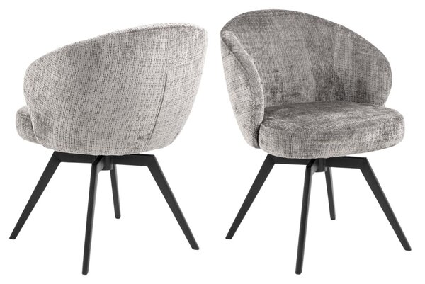 Scaun de dining pivotant Darlene, gri
