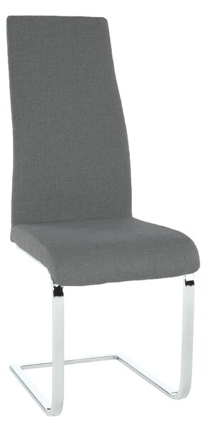 Scaun AMINA, gri inchis/crom, textil/metal, 44x46x110 cm