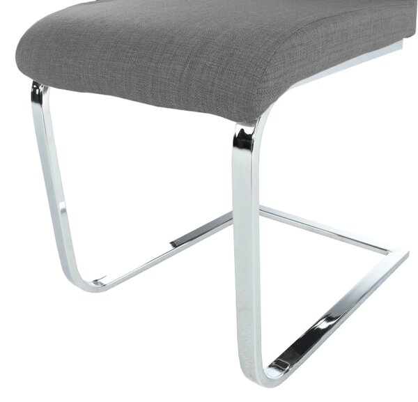 Scaun AMINA, gri inchis/crom, textil/metal, 44x46x110 cm