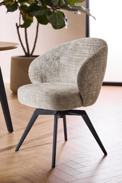 Scaun de dining pivotant Darlene, gri