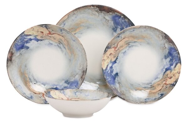Set vesela de masa (24 bucati) GBSATN24Y4101615 Alb 25x25x2 cm