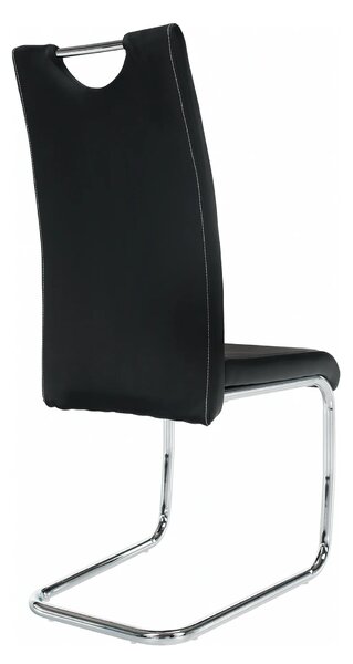 Scaun ABIRA NEW, negru/crom, piele PU/metal, 43x44x96 cm