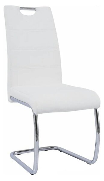 Scaun ABIRA NEW, alb/crom, piele ecologica/metal, 43x44x96 cm