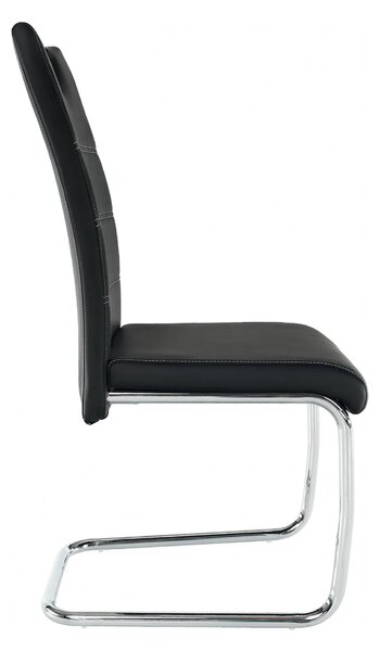Scaun ABIRA NEW, negru/crom, piele PU/metal, 43x44x96 cm