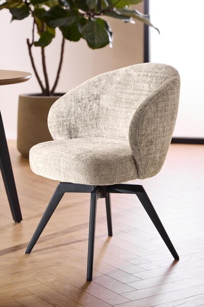 Scaun de dining pivotant Darlene, bej