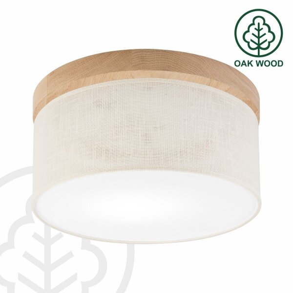 Plafonieră Brilagi BELLADONNA 1xE27/15W/230V d. 30 cm crem/stejar