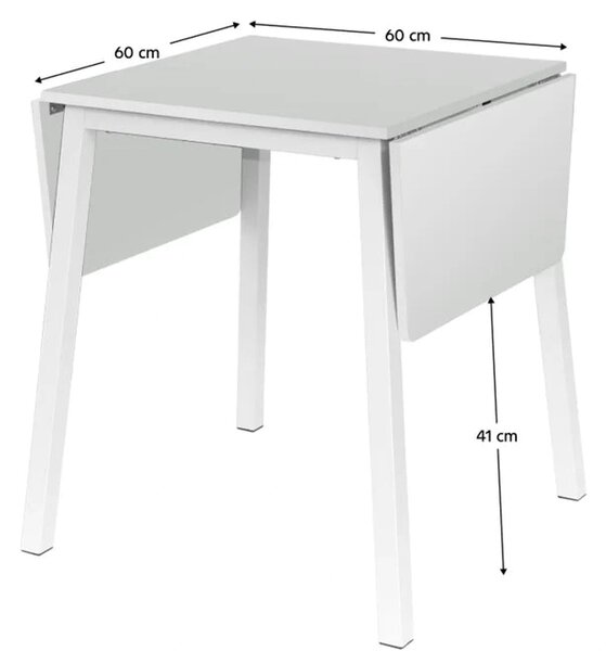 Masa extensibila MAURO, alb, 60/120x60x75 cm