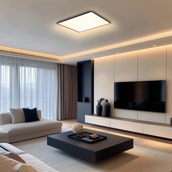 Brilagi - Corp de iluminat LED dimabil SLIMFRAME LED/58W/230V 60x60 cm negru + telecomandă