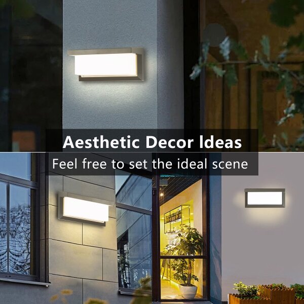 Aplică LED de exterior cu senzor Brilagi BRICKY LED/12W/230V gri IP54