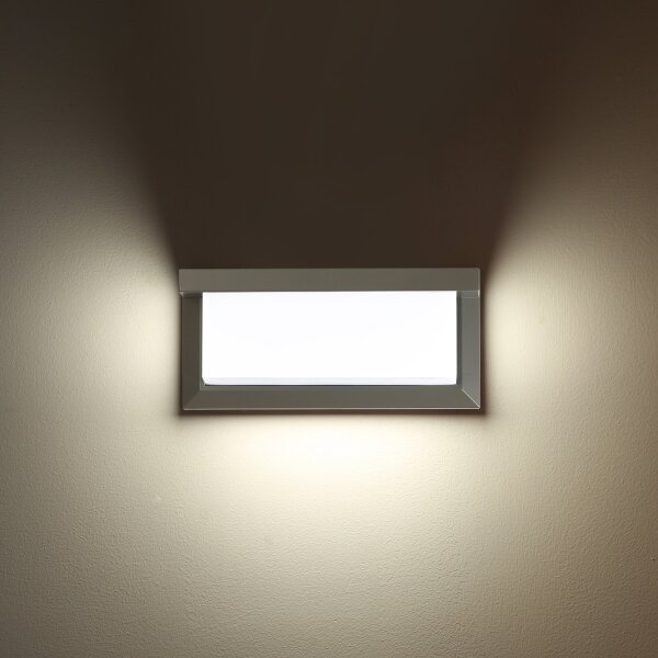 Aplică LED de exterior cu senzor Brilagi BRICKY LED/12W/230V gri IP54