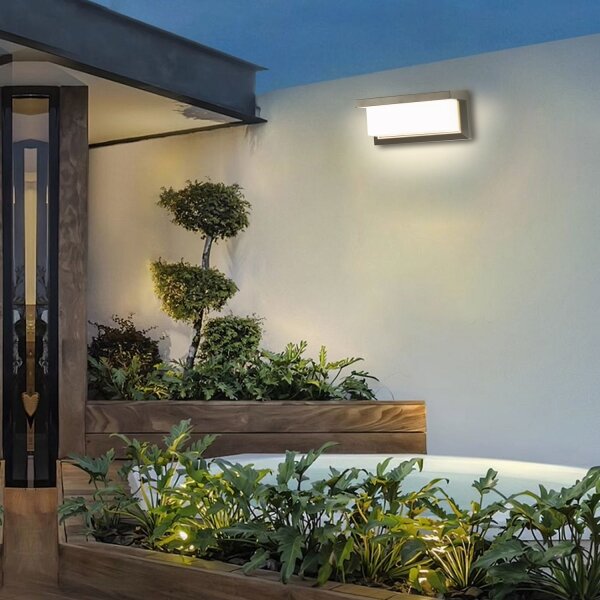 Aplică LED de exterior cu senzor Brilagi BRICKY LED/12W/230V gri IP54