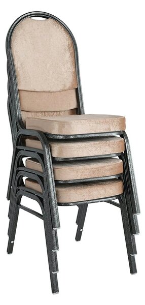 Scaun JEFF 2 NEW, stofa/metal, bej, 44x50x91 cm