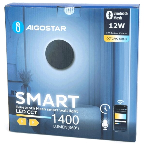 Aplică LED dimabilă Aigostar MESH Smart LED/12W/230V negru