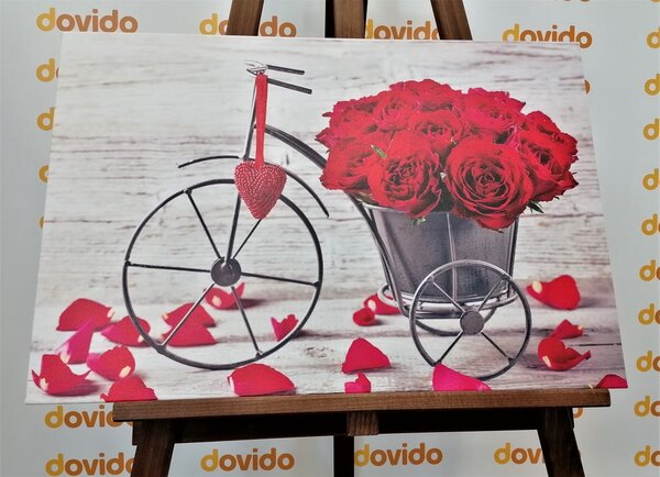 Tablou bicicletă plină de trandafiri