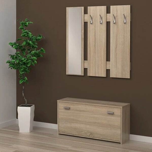 Set hol 03 NEW, stejar sonoma, PAL melaminat, format din cuier cu ogli