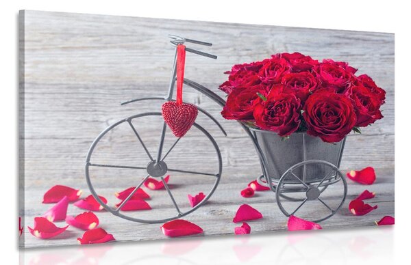 Tablou bicicletă plină de trandafiri