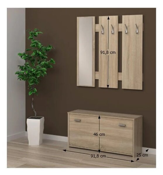 Set hol 03 NEW, stejar sonoma, PAL melaminat, format din cuier cu ogli