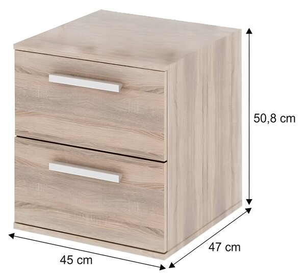 Noptiera DUNAJ TIPUL9, stejar sonoma, PAL melaminat, 45x51x47 cm