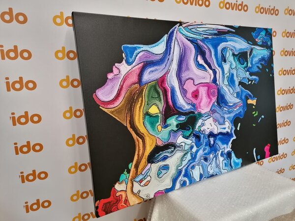 Tablou siluetă colorată feței unei femei