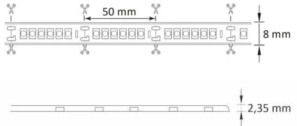 Banda LED exterior 3m, 23W, 24V, 230V, 4000K, IP65