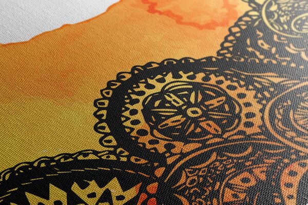 Tablou Mandala acuarel portocaliu