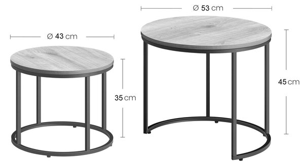 Set de mese de cafea TAYLOR, rustic maro