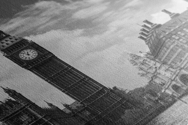 Tablou Big Ben în Londra în design alb-negru