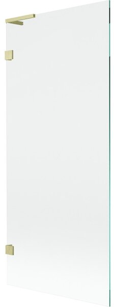 Mexen, Paravan de baie Mexen Lunar L cu 1 aripă 80 x 150 cm, transparent, auriu periat - 897L-080-000-55-00