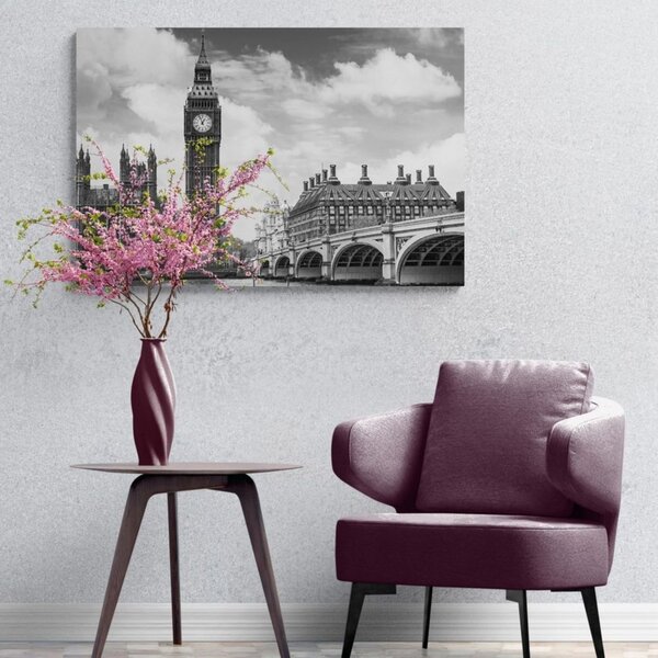 Tablou Big Ben în Londra în design alb-negru