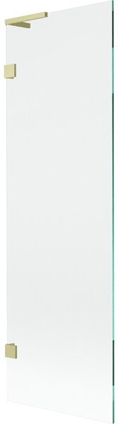 Mexen, Paravan de baie Mexen Lunar L cu 1 aripă 60 x 150 cm, transparent, auriu periat - 897L-060-000-55-00