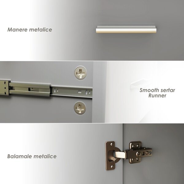 HOMCOM Dulap 3uși+2sertare gri 106x35x76 | Aosom Romania