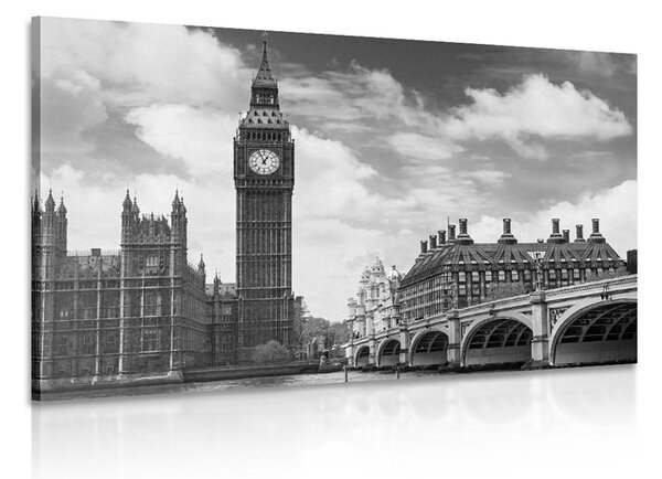 Tablou Big Ben în Londra în design alb-negru