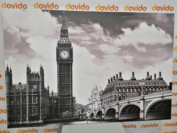 Tablou Big Ben în Londra în design alb-negru