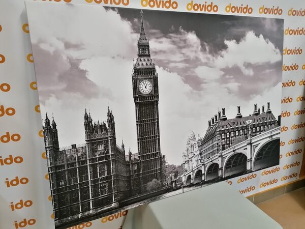 Tablou Big Ben în Londra în design alb-negru